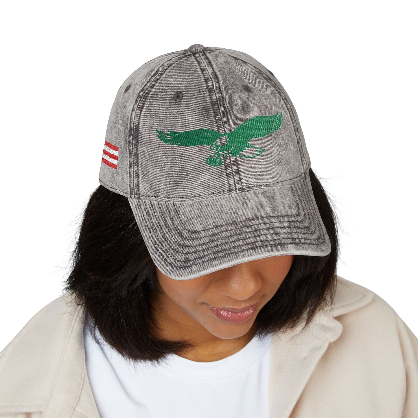 Embroidered Cap - Eagles with Puerto Rican Flag Design