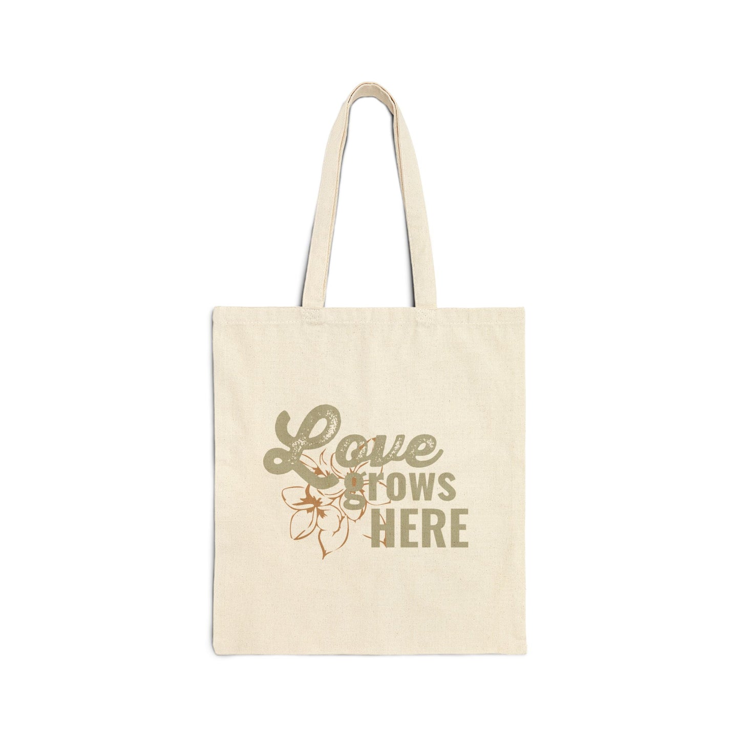 Love Grows Here Cotton Canvas Tote Bag