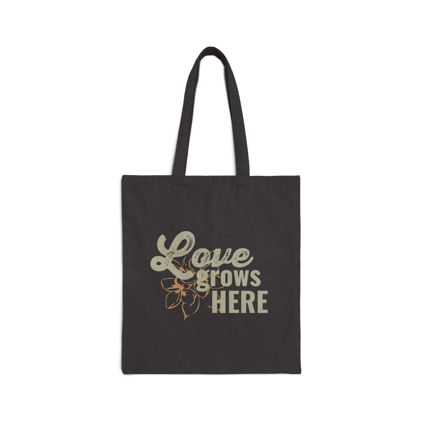 Love Grows Here Cotton Canvas Tote Bag